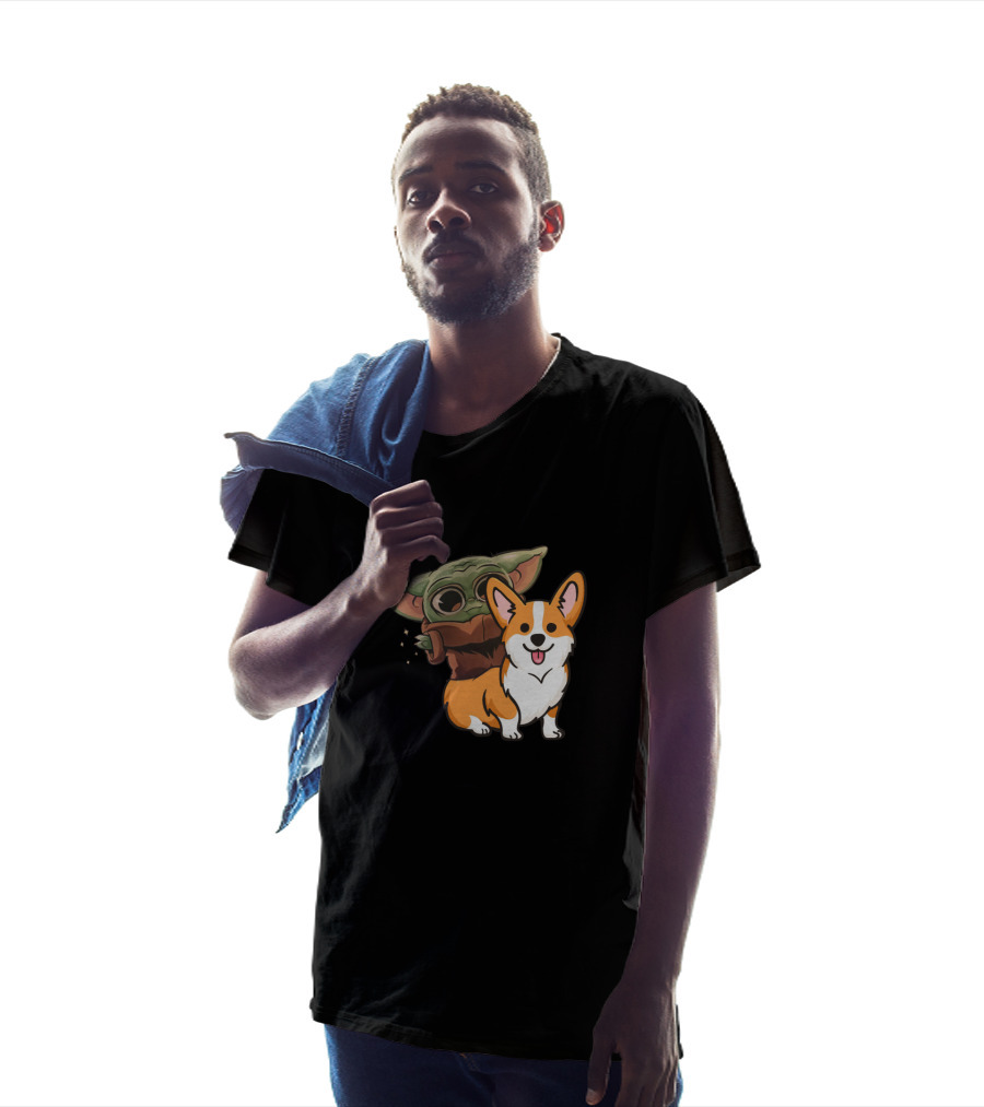 Corgi And Baby Alien Character T-Shirt