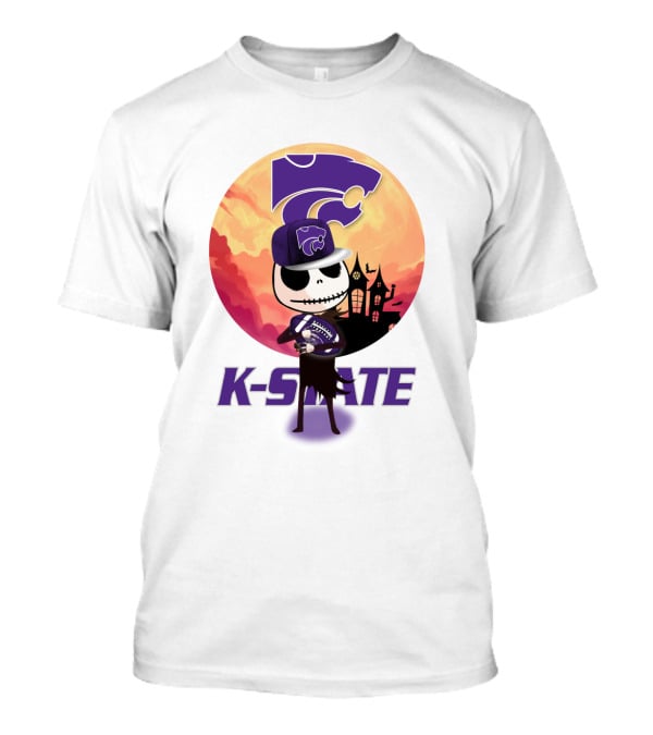 K-State Wildcats Jack-O-Lantern Halloween Sunset Scene T-Shirt