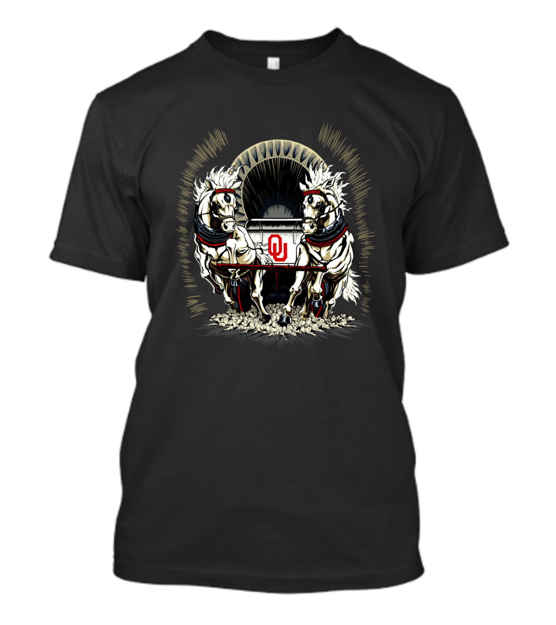 Chtnc2006 Oklahoma Sooners Covered Wagon Horses T-Shirt