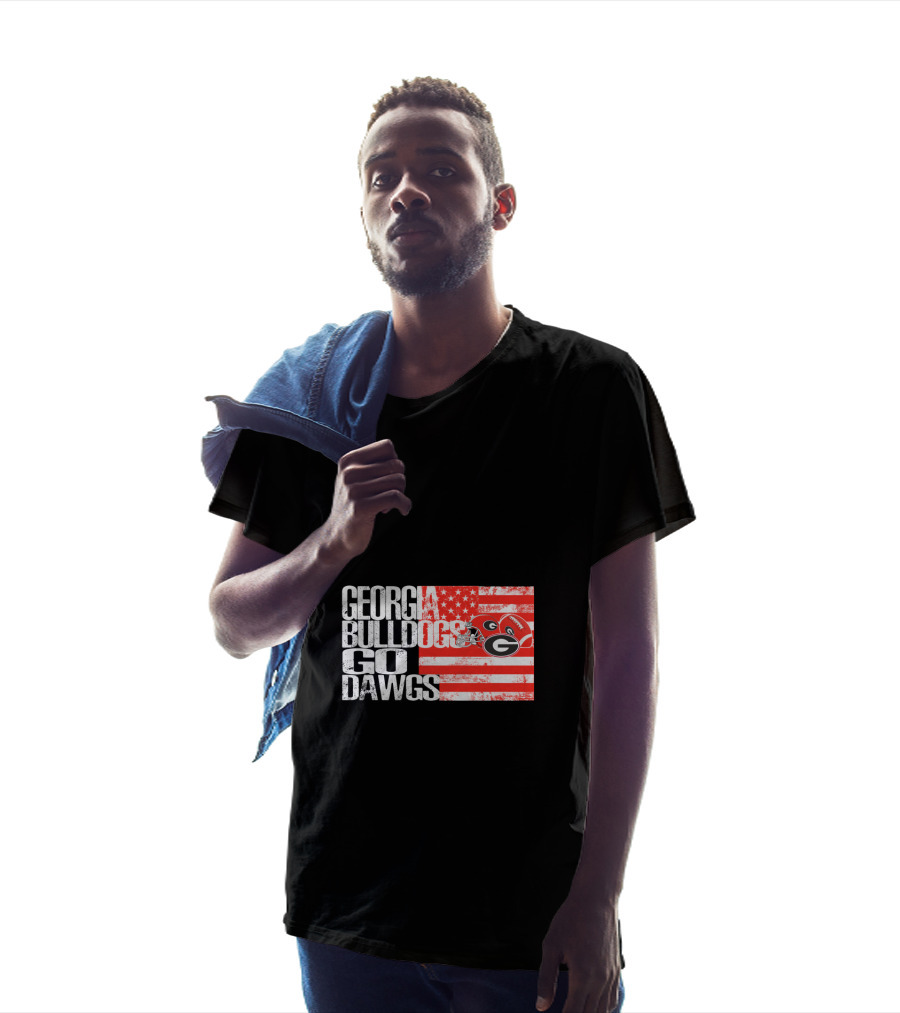 Georgia Bulldogs Go Dawgs American Flag T-Shirt