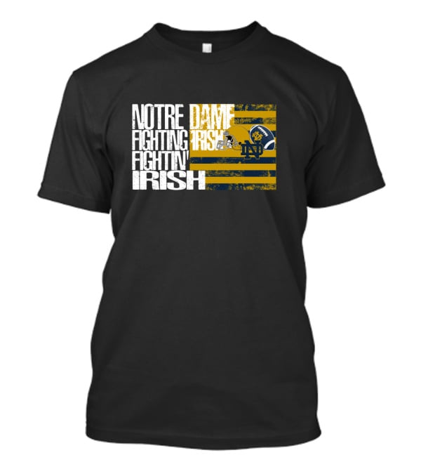 Notre Dame Fighting Irish Nd Helmet Flag Vintage Style Chtnca7018 T-Shirt