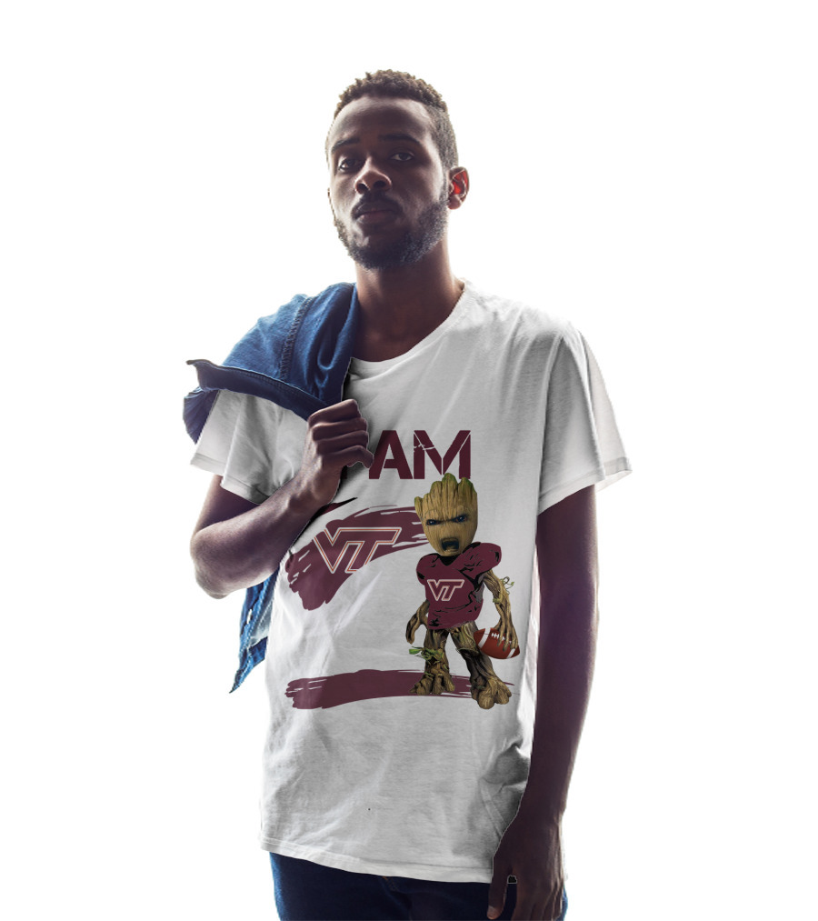 I Am Groot VT Football Hokies Baby Groot T-Shirt