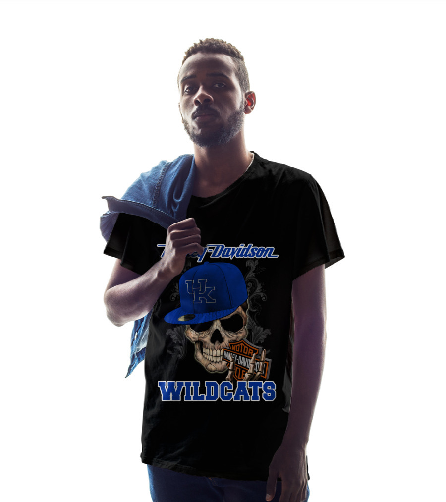 Harley Davidson Skull Kentucky Wildcats T-Shirt