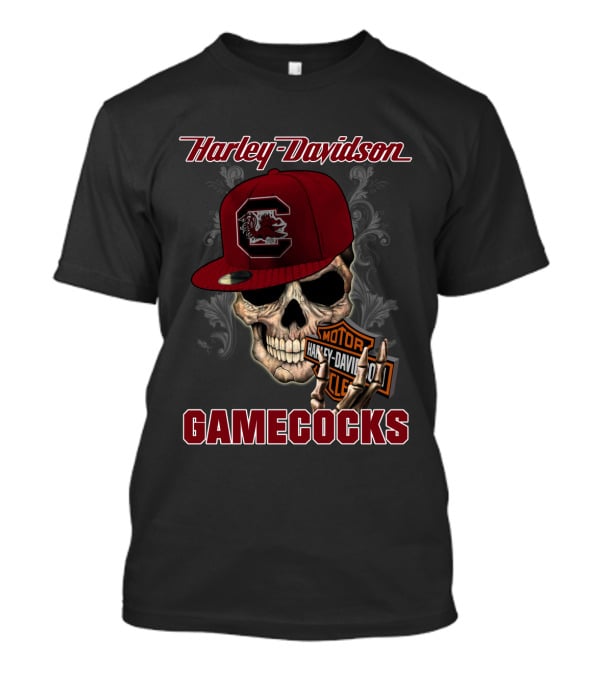 Harley Davidson Skull Logo South Carolina Gamecocks T-Shirt