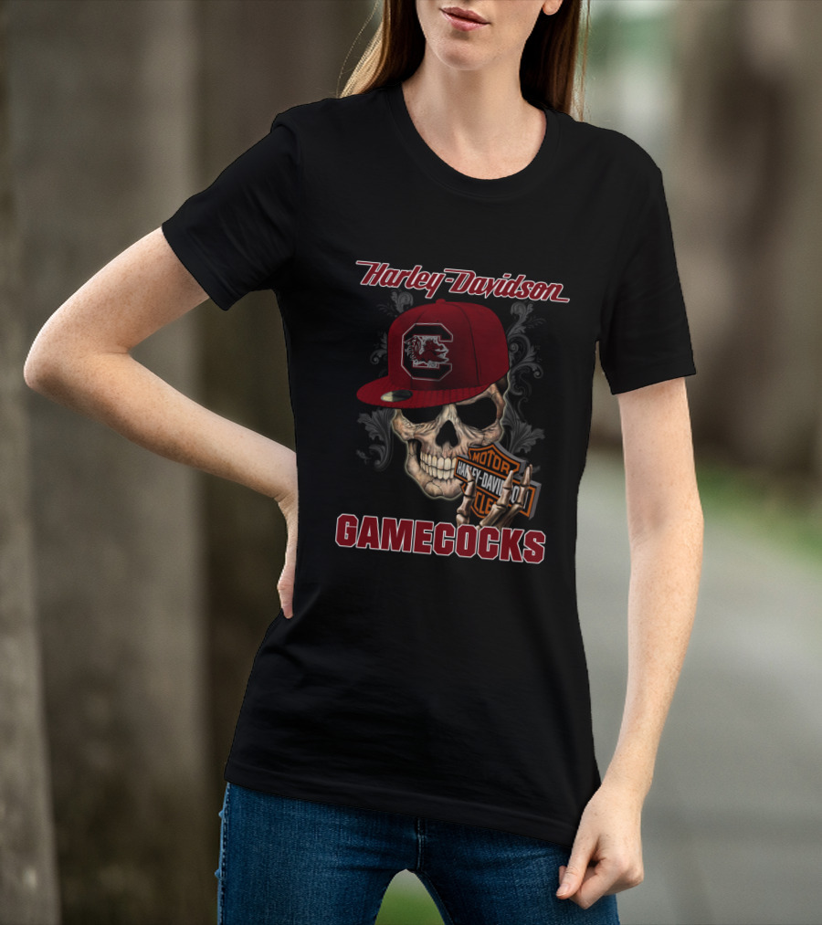 Harley Davidson Skull Logo South Carolina Gamecocks T-Shirt