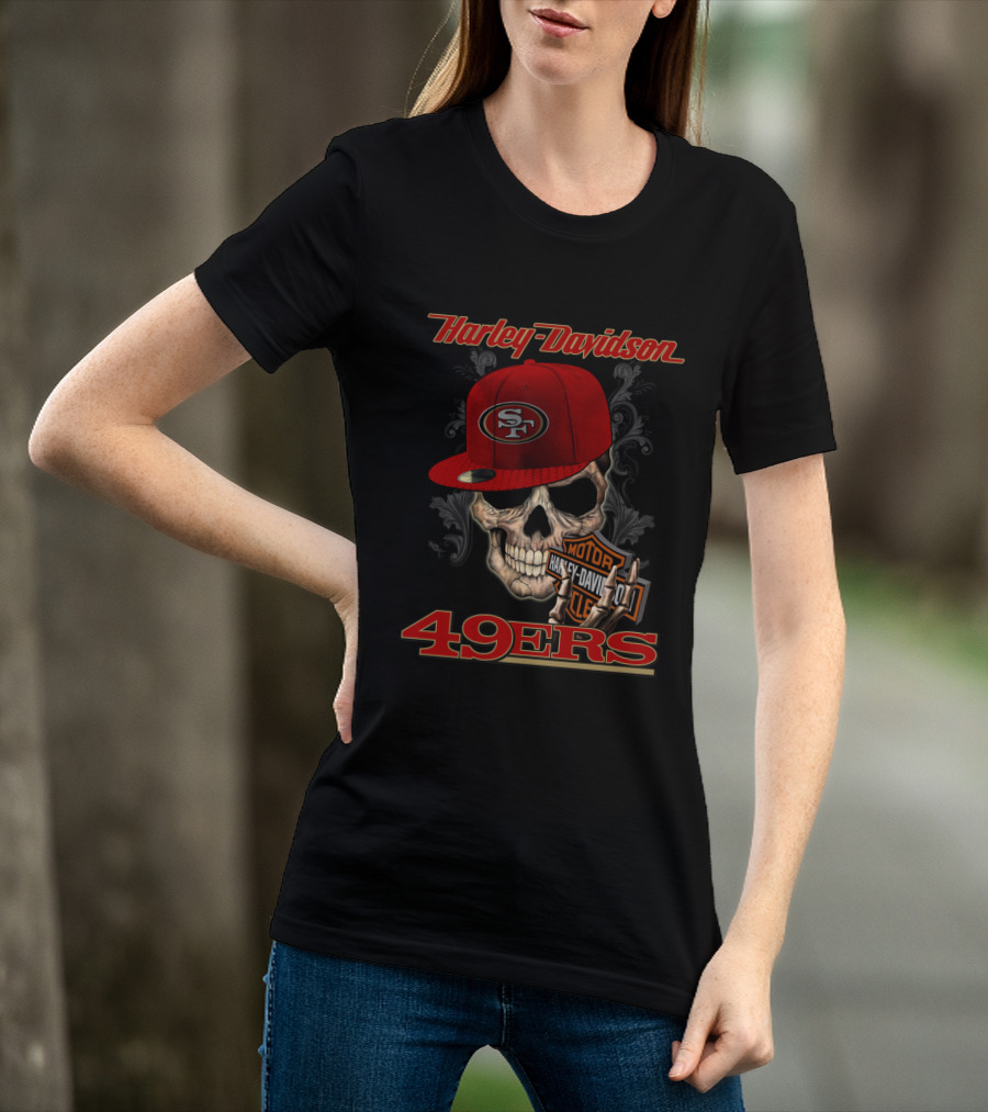 Harley Davidson Sf Skull Cap 49ers T-Shirt