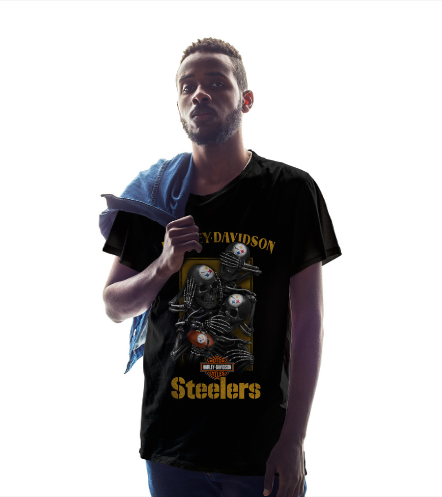 Harley Davidson Motor Cycles Steelers Hl1402 Nfl Pittsburgh Steelers T-Shirt