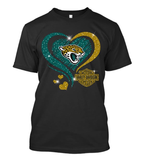 Harley Davidson Jacksonville Jaguars Heart T-Shirt