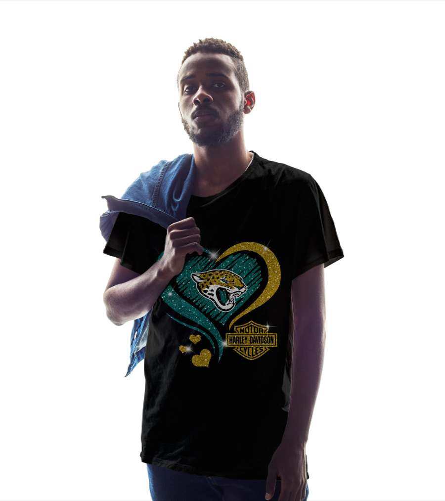 Harley Davidson Jacksonville Jaguars Heart T-Shirt