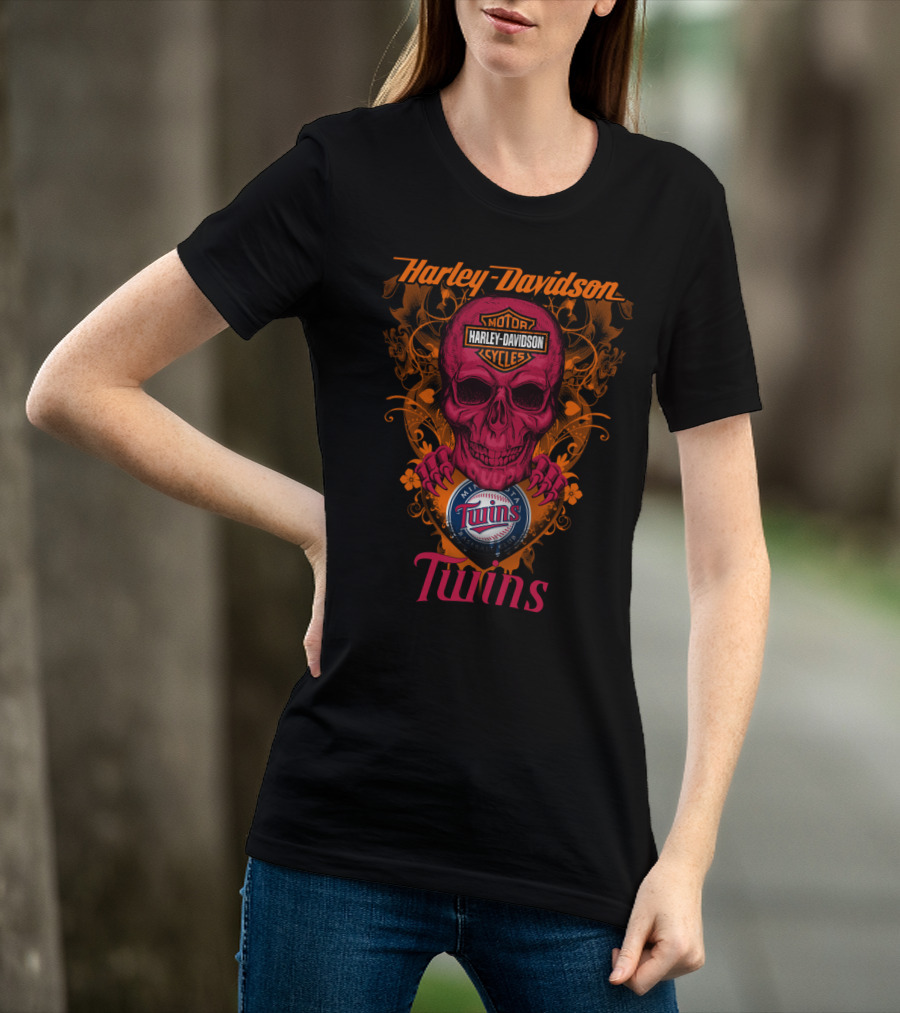 Harley Davidson Motor Cycles Minnesota Twins T-Shirt