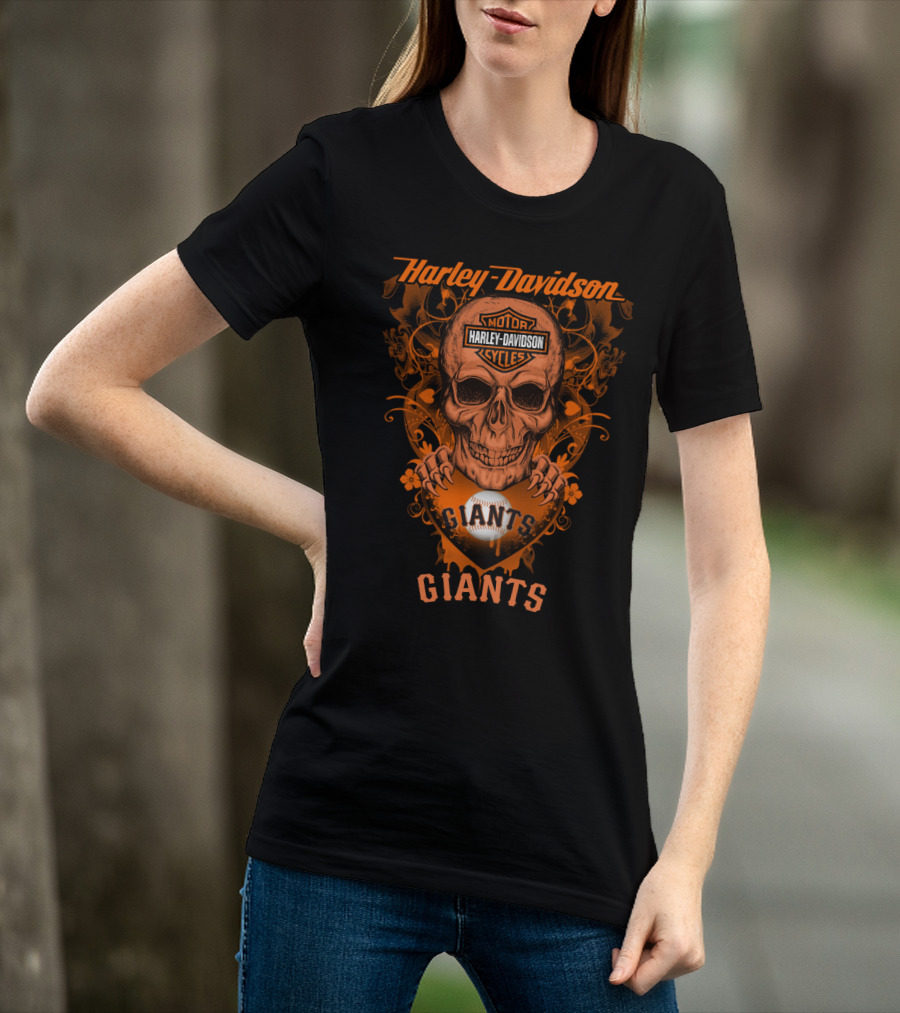 Harley Davidson Motor Cycles Giants Baseball San Francisco T-Shirt