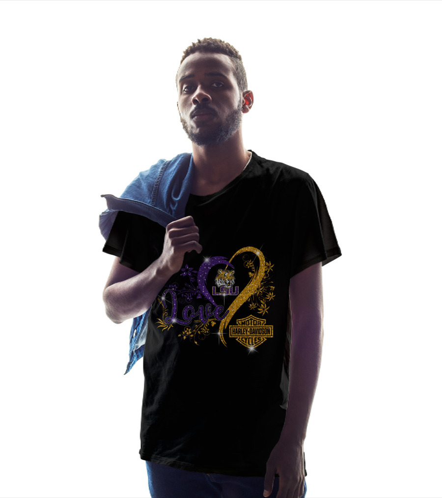 Love Lsu Tigers Harley Davidson Motorcycles T-Shirt