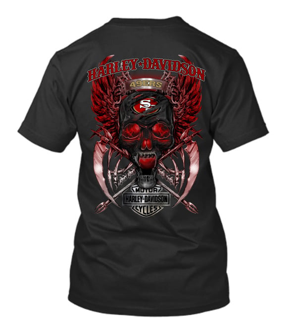 Harley Davidson San Francisco 49ers Skull Wings T-Shirt