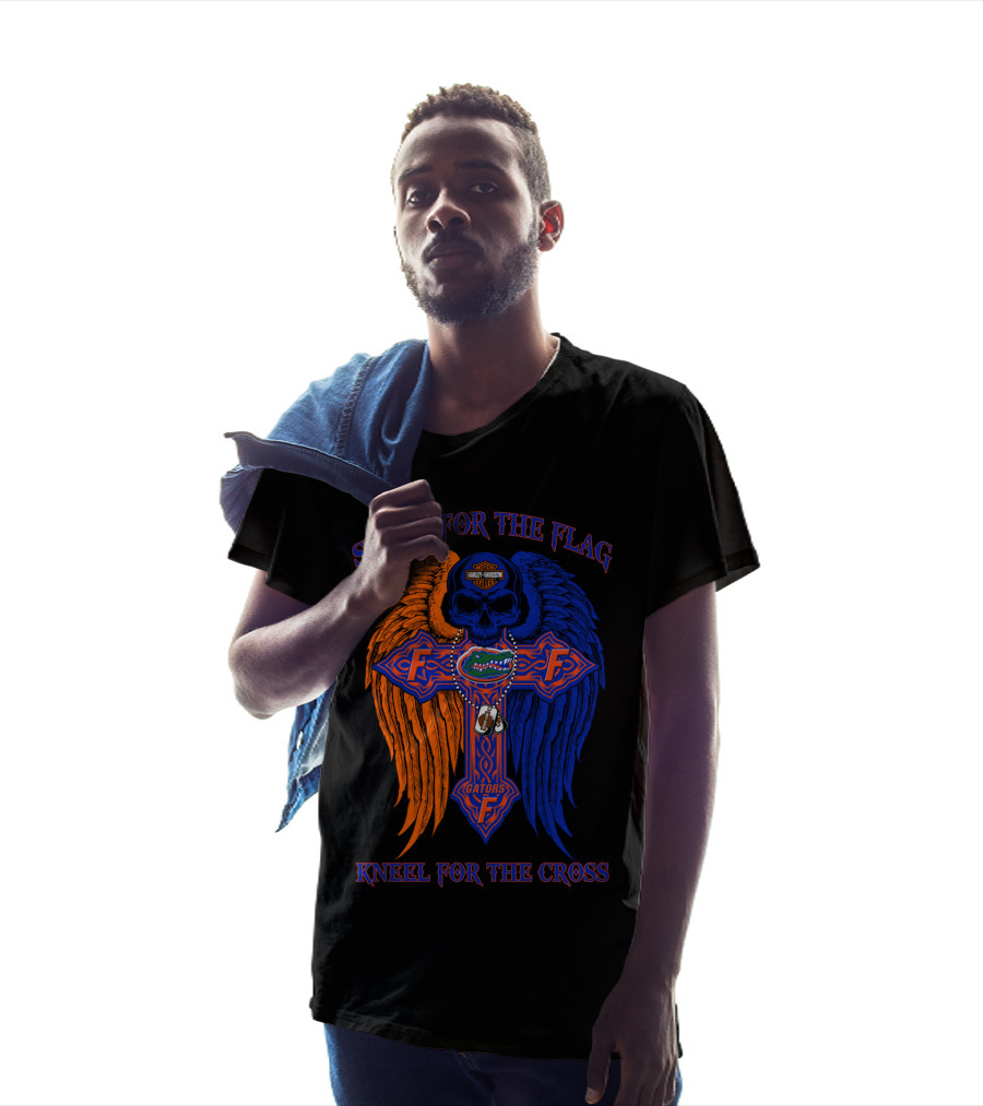 Stand For The Flag Kneel For The Cross Florida Gators Harley Davidson T-Shirt