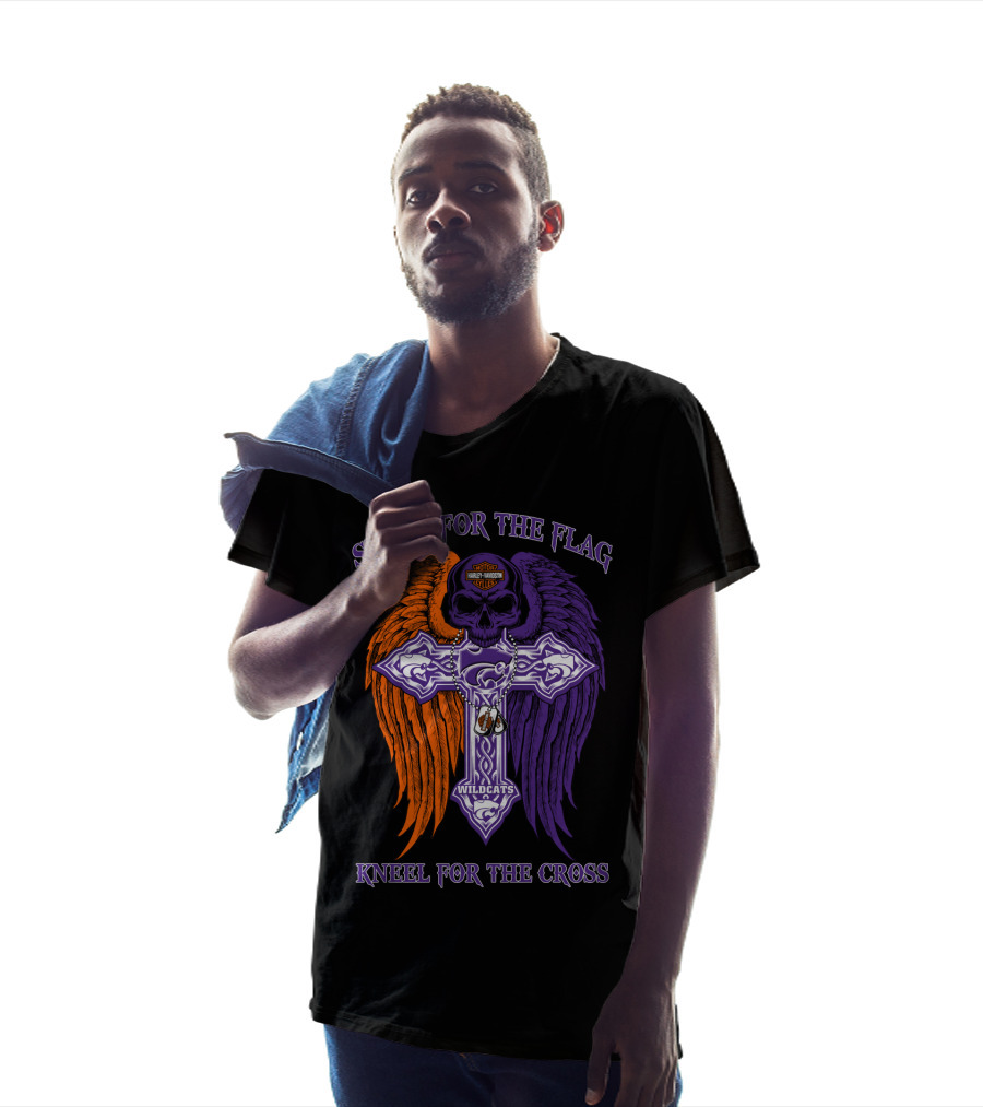 Stand For The Flag Kneel For The Cross Kansas State Wildcats T-Shirt