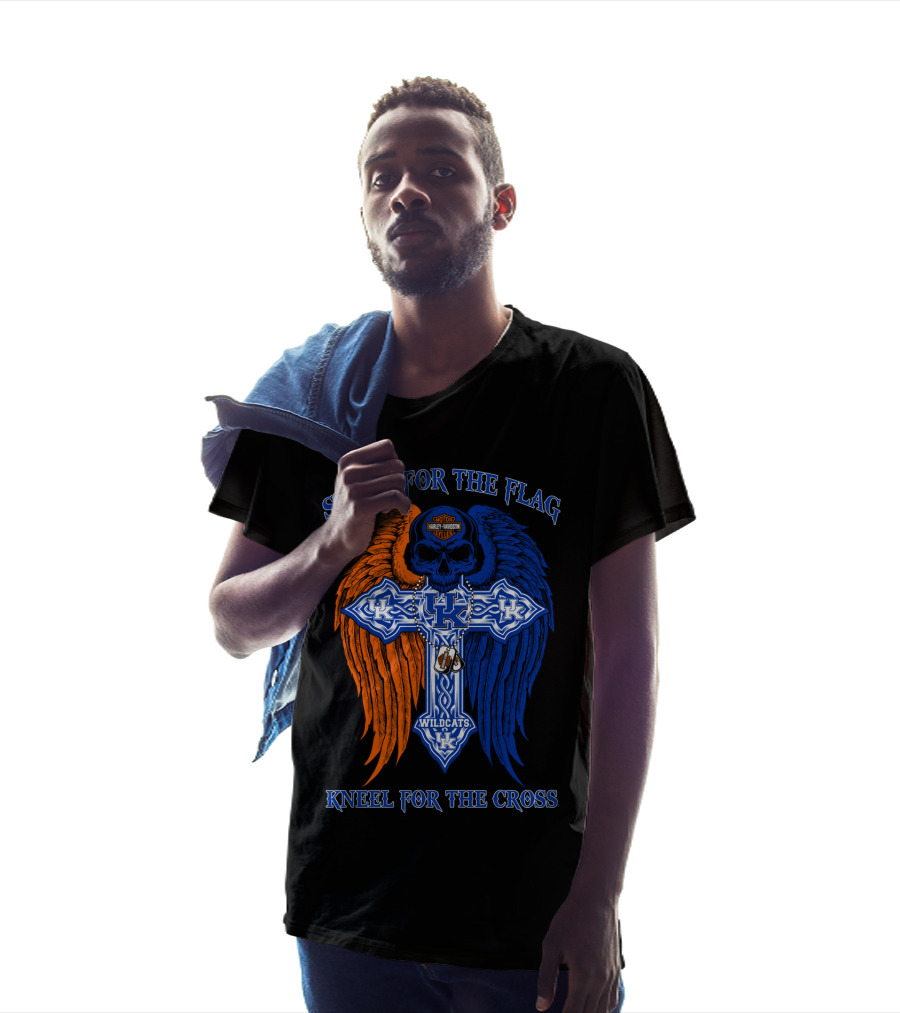 Stand For The Flag Kneel For The Cross Kentucky Wildcats T-Shirt