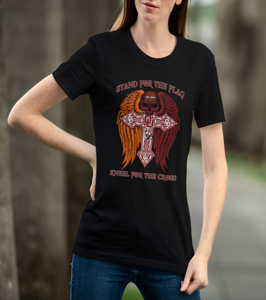 Stand For The Flag Kneel For The Cross Oklahoma Sooners T-Shirt