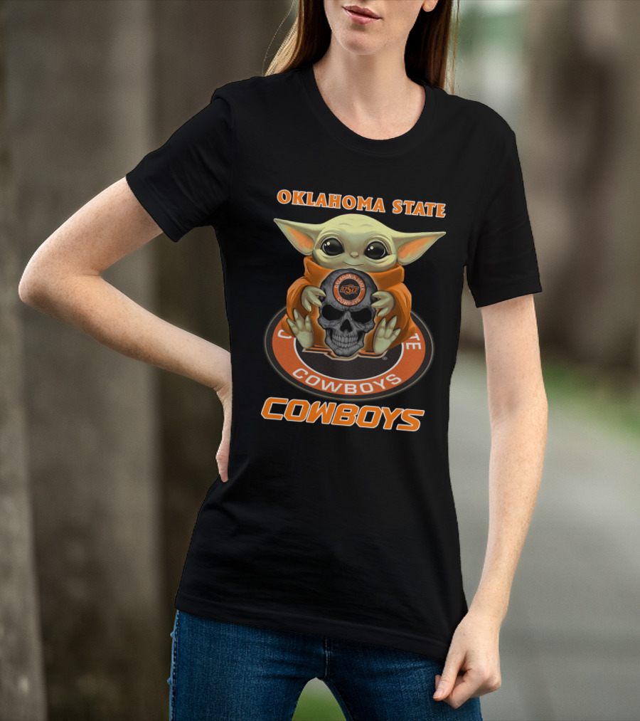 Oklahoma State Cowboys Baby Alien Holding Osu Skull T-Shirt