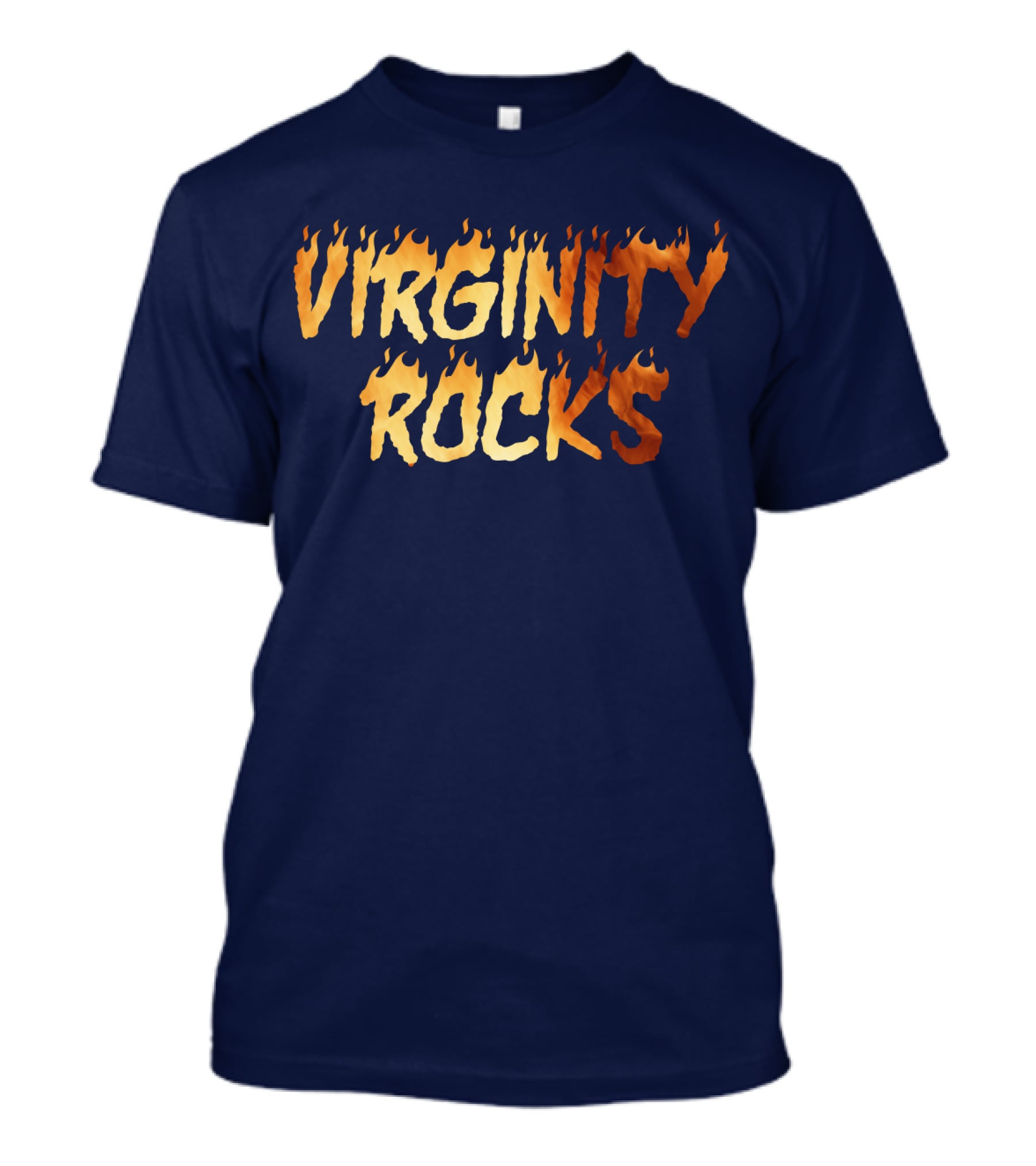Virginity Rocks Danny Virginity Duncan Fire Text T-Shirt