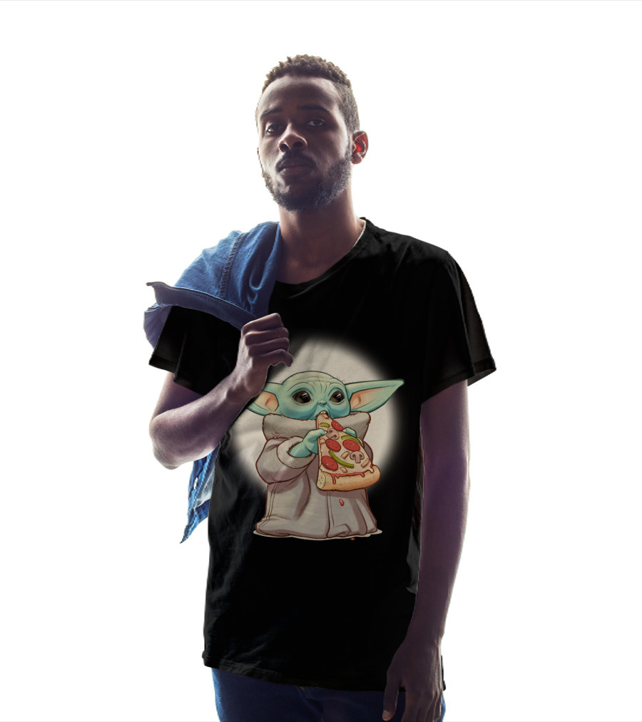 Yoda Eating Pizza Slice Adorable T-Shirt