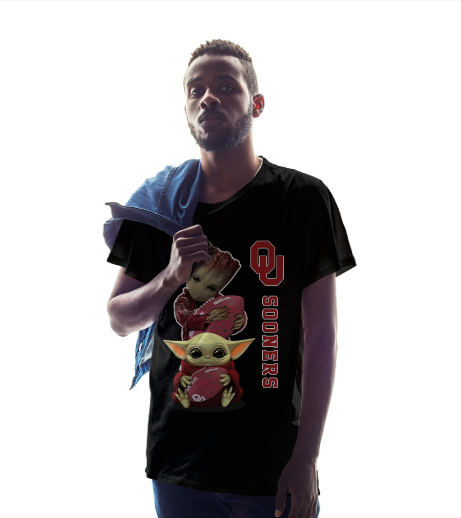 Ou Sooners Ncaa Football Groot Baby Yoda T-Shirt