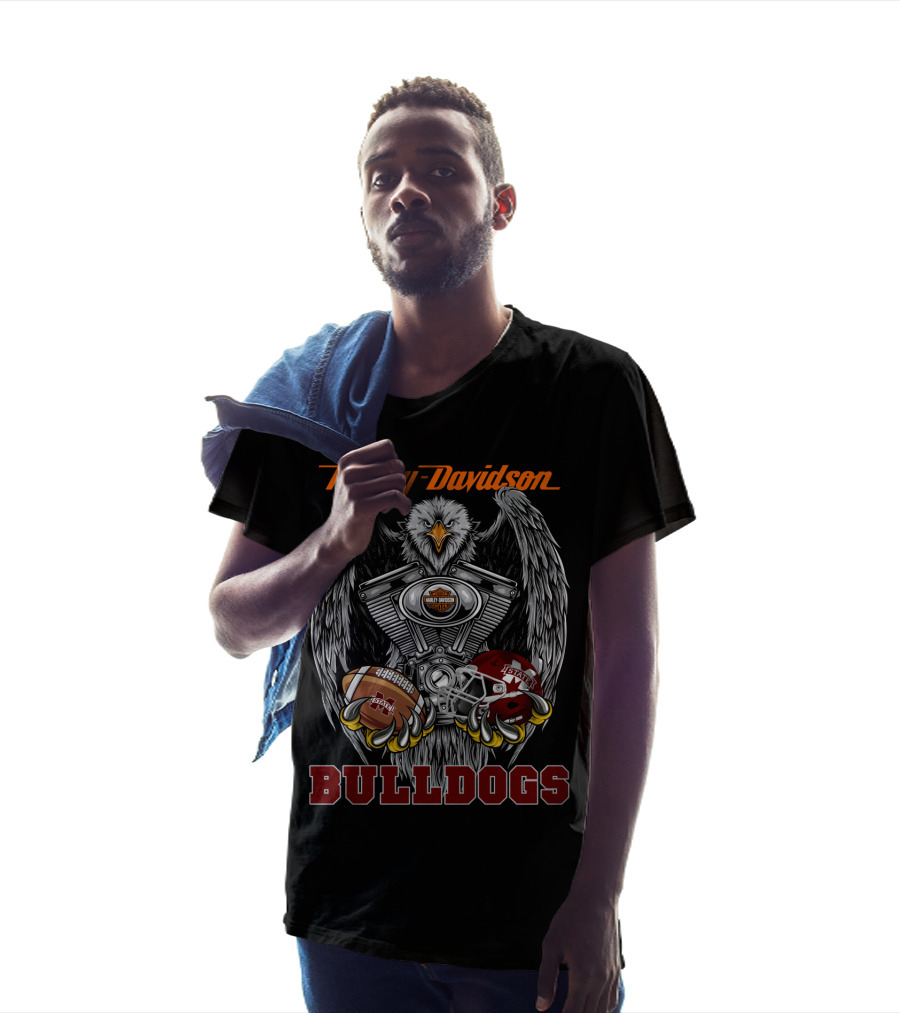 Harley Davidson Bulldogs Football Eagle Engine Mississippi State T-Shirt