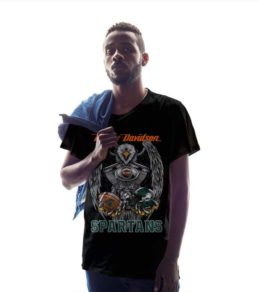 Harley Davidson Spartans Football Eagle Engine T-Shirt
