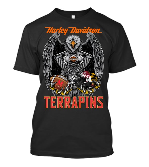 Harley Davidson Terrapins Football Eagle Engine Helmet T-Shirt