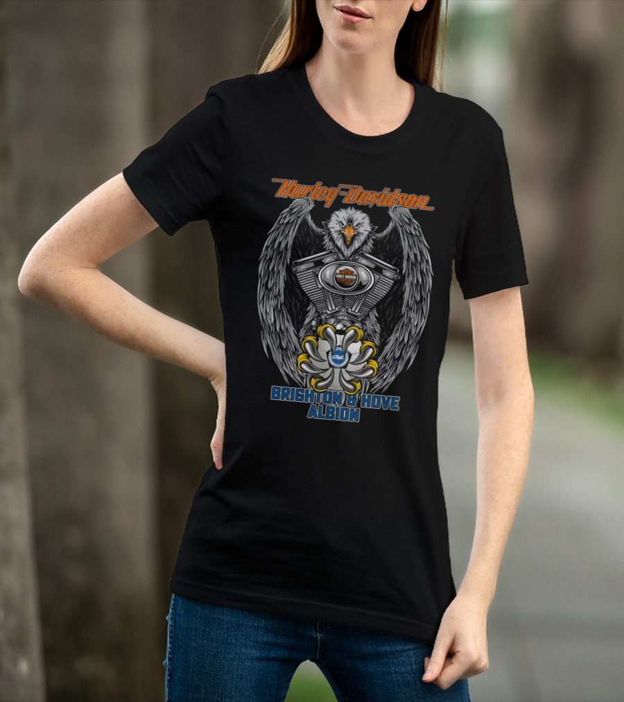 Harley Davidson Eagle Engine Brighton & Hove Albion T-Shirt