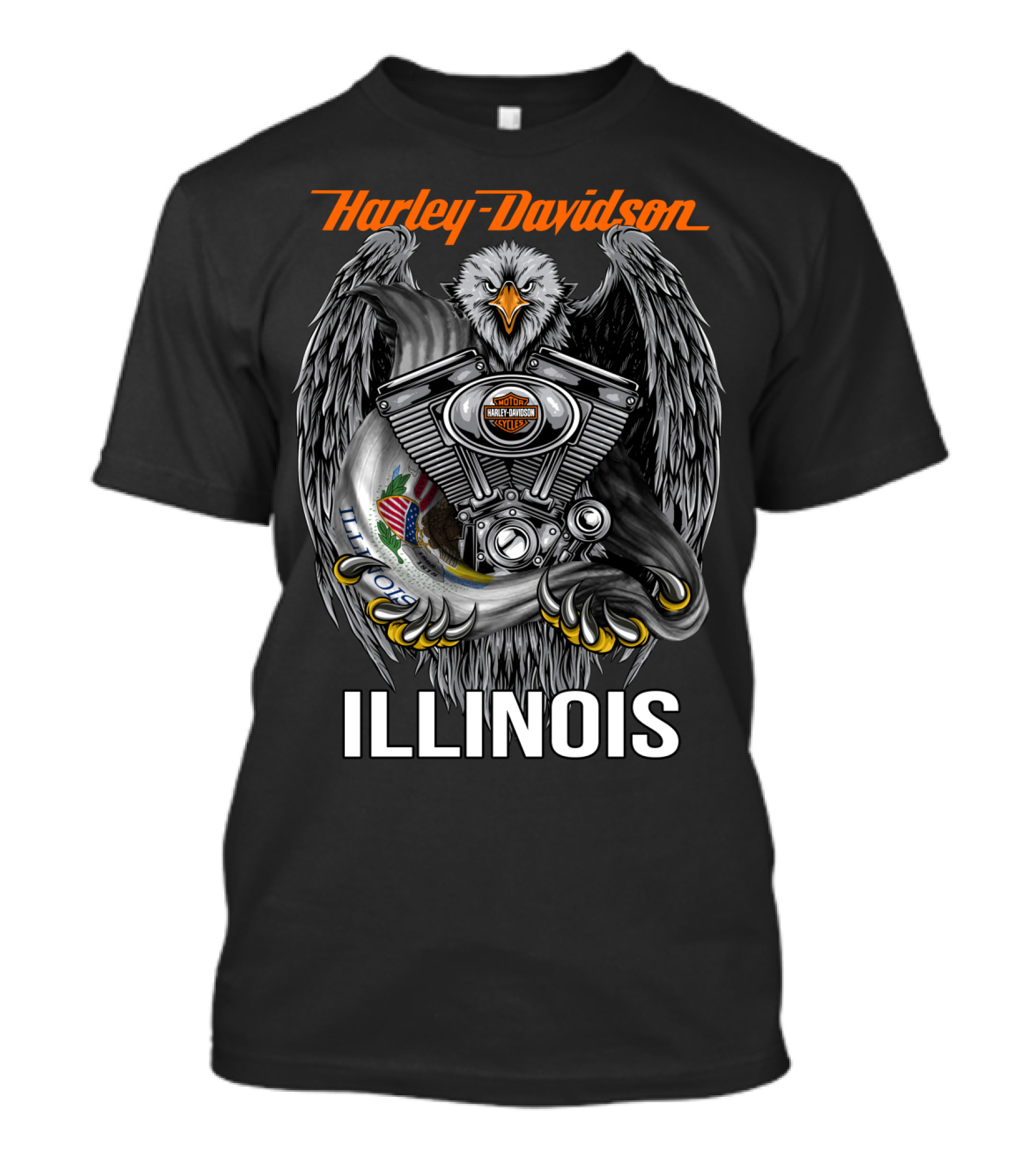 Harley Davidson Eagle Engine Illinois T-Shirt