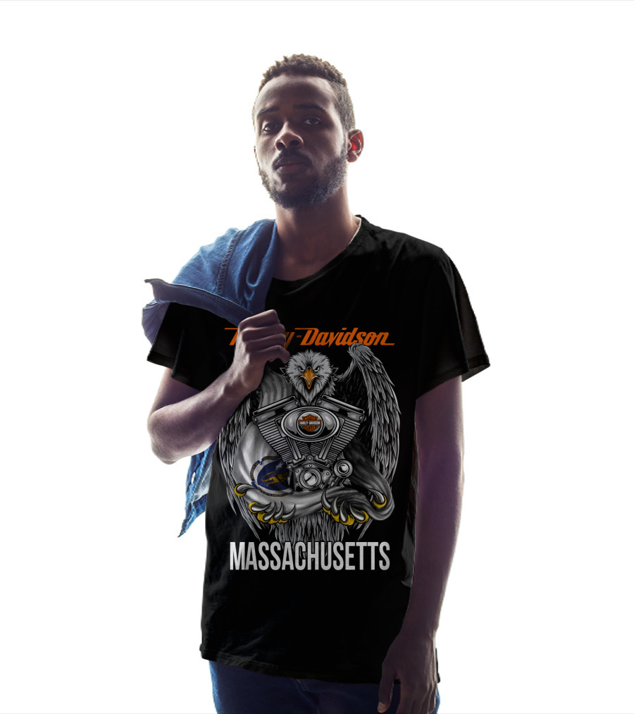 Harley Davidson Eagle Engine Massachusetts T-Shirt