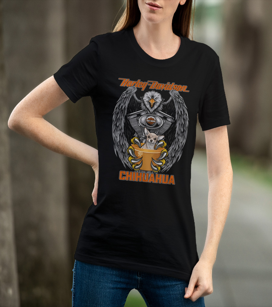 Harley Davidson Eagle Engine Chihuahua Bowl T-Shirt