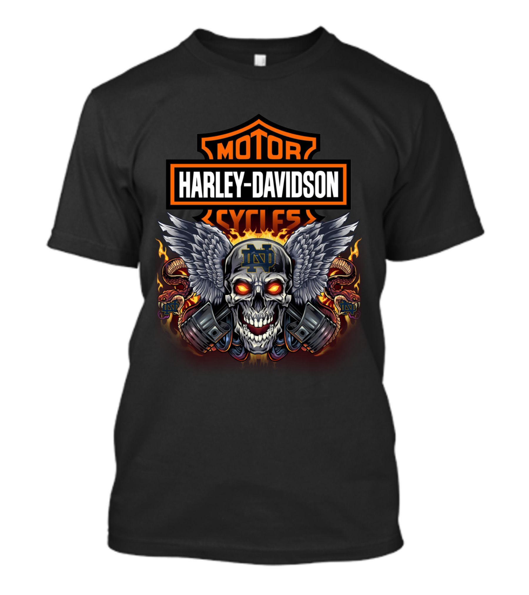 Harley Davidson Motor Cycles Ndfi Skull Wings T-Shirt