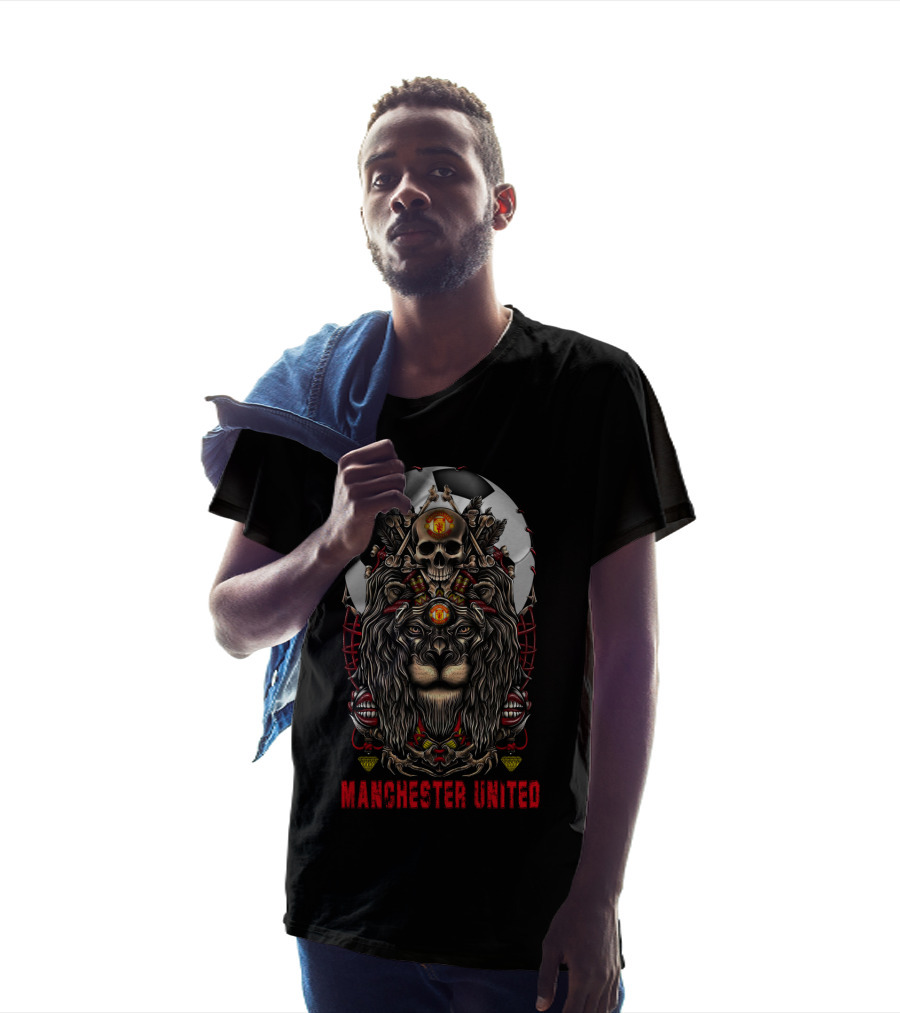 Manchester United Lion Skull Football Crest T-Shirt