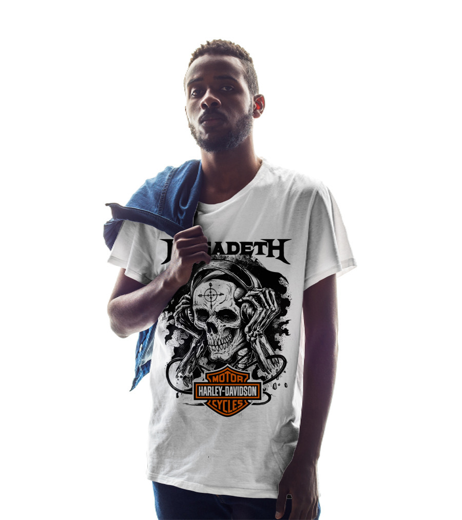 Megadeth Harley Davidson Skeleton Art T-Shirt