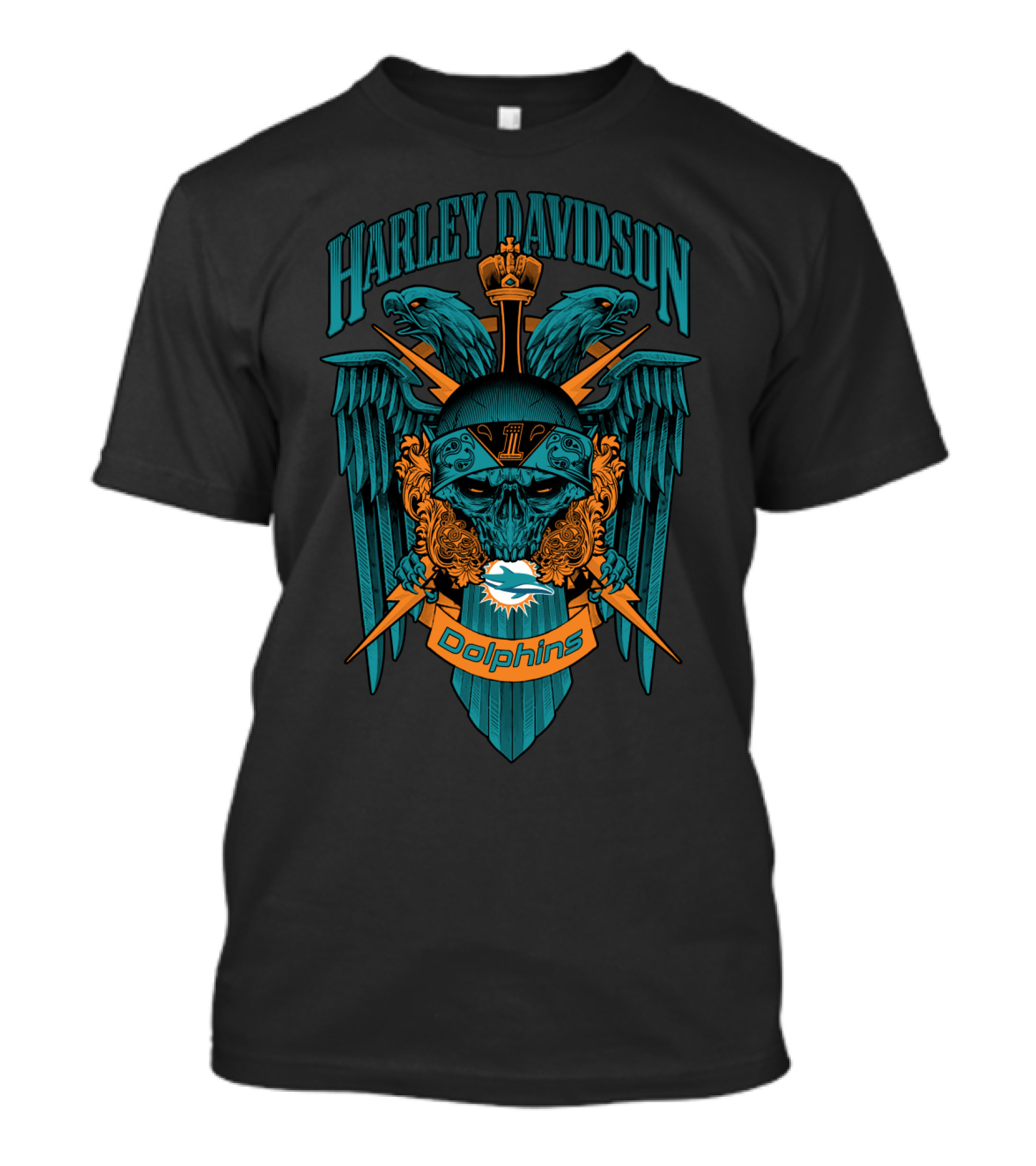 Harley Davidson Dolphins Miami Nfl 131 T-Shirt