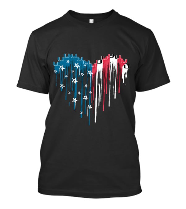 Miami Hurricanes Stars And Stripes Heart T-Shirt