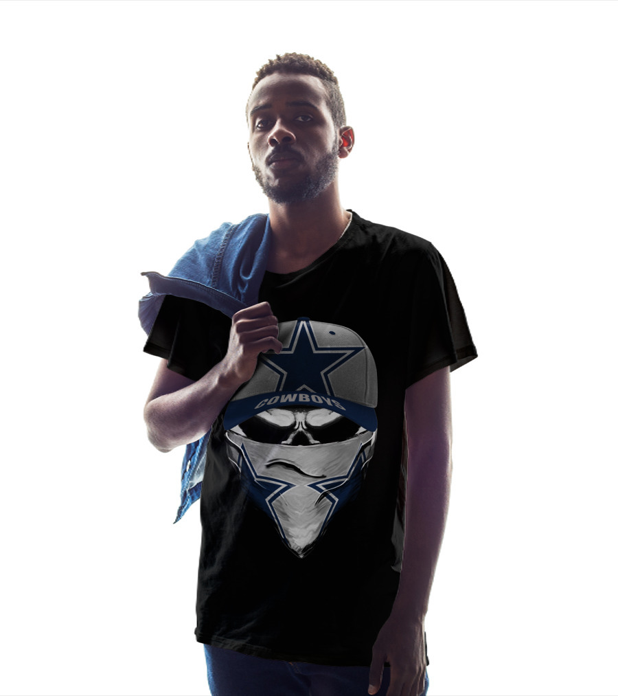 Dallas Cowboys Star Emblem Hat Bandana Skull T-Shirt