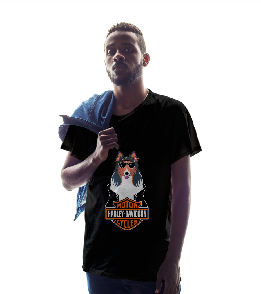 Harley Davidson Collie Motorcycles T-Shirt