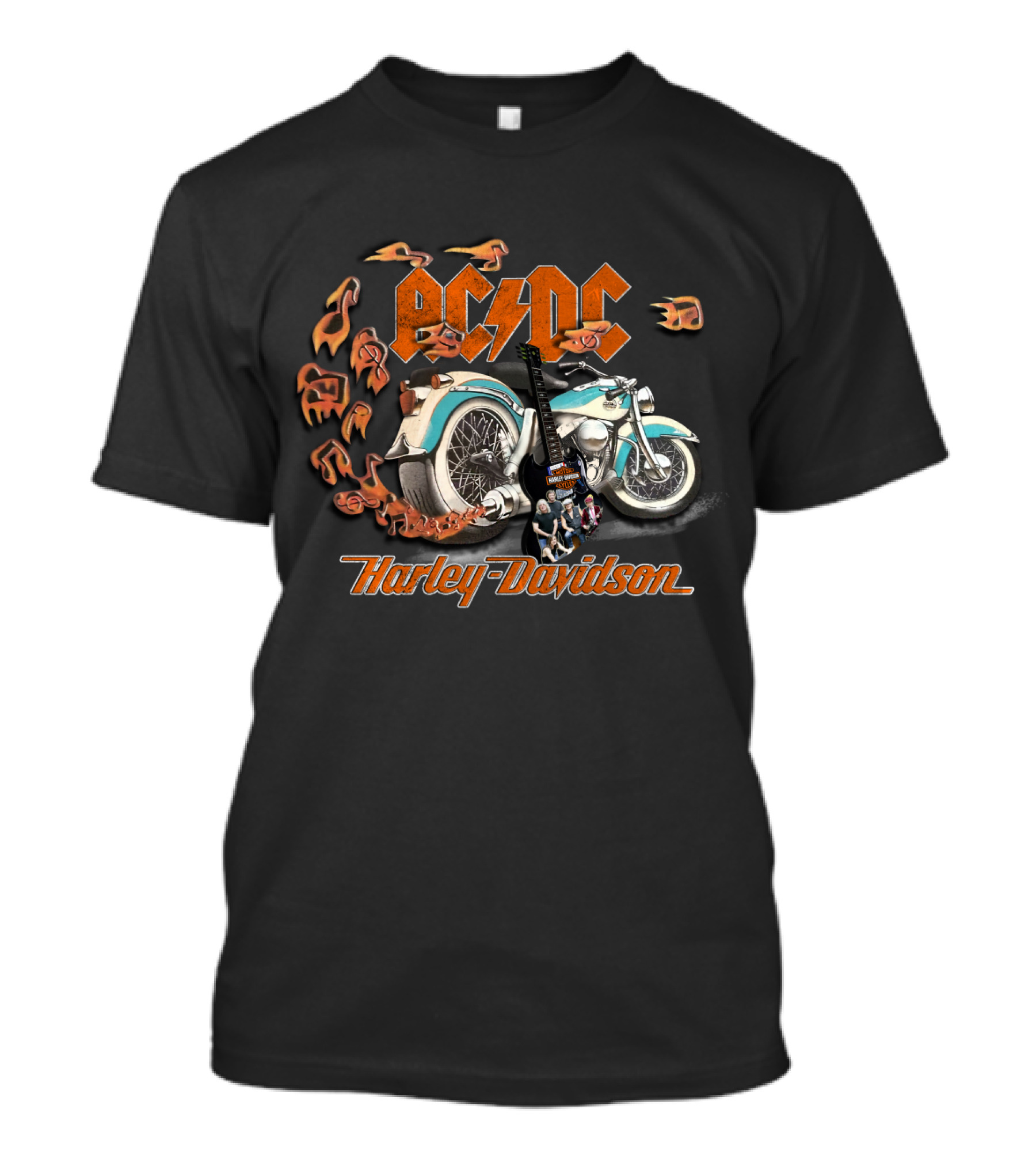 Ac/Dc Harley Davidson Classic Motorcycle Adventure T-Shirt