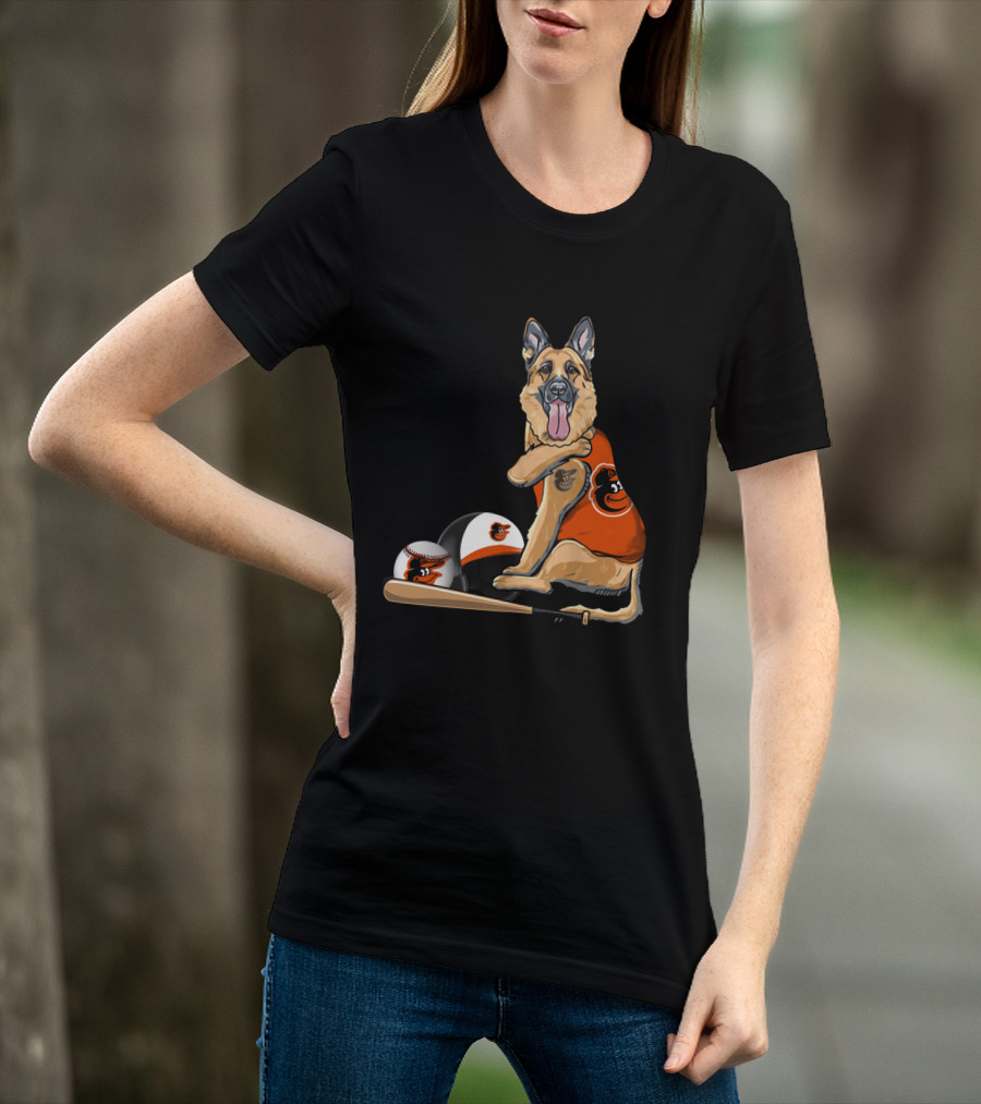 German Shepherds Baltimore Orioles Baseball Dog T-Shirt
