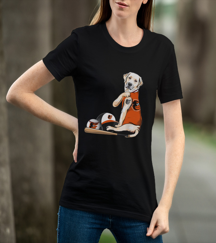 Yellow Labradors Baltimore Orioles Baseball Retriever T-Shirt