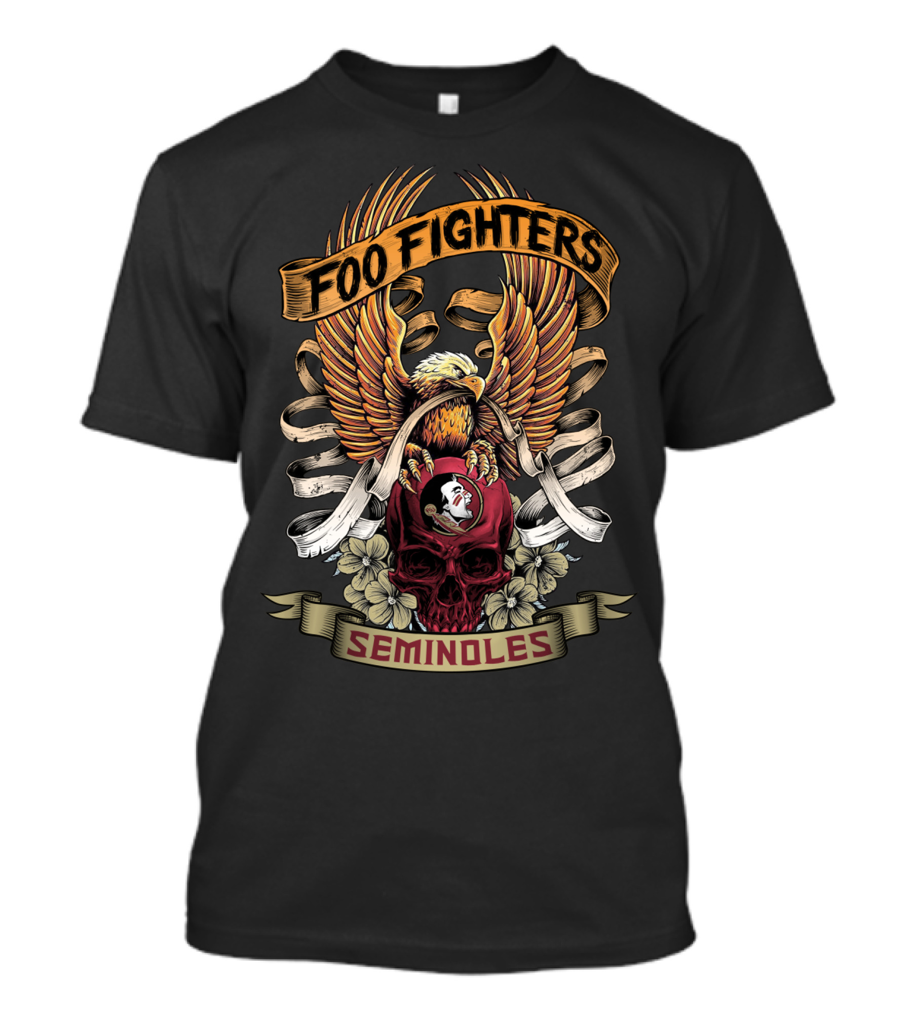 Foo Fighters Seminoles Eagle Skull T-Shirt