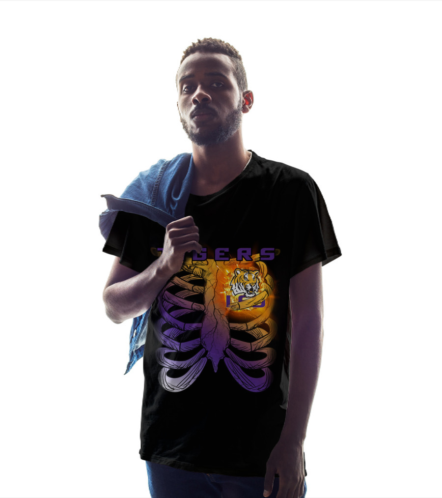 Tigers Ribcage Heart LSU Tigers T-Shirt