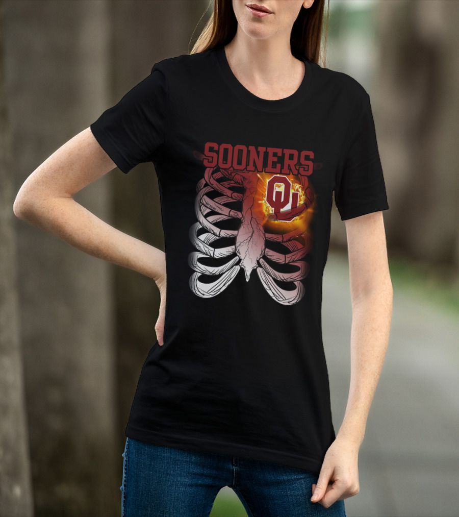 Sooners OU Ribcage Fireball T-Shirt