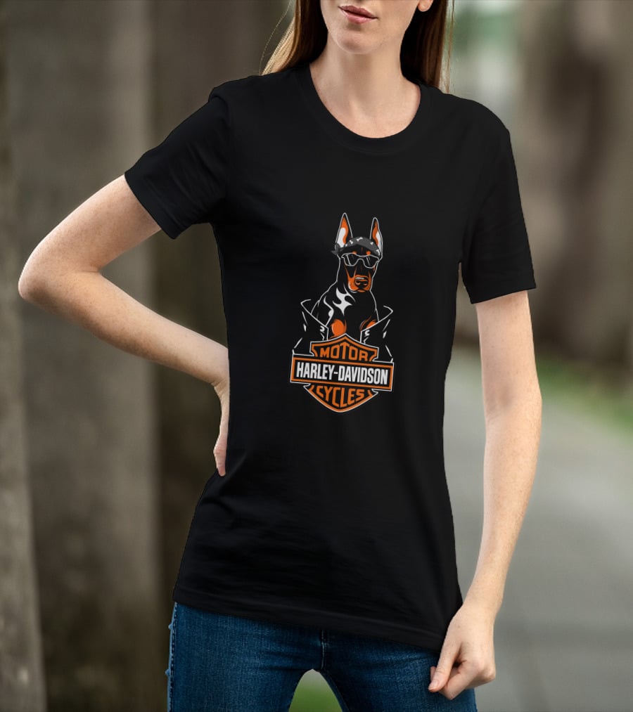 Harley Davidson Motorcycles Doberman T-Shirt