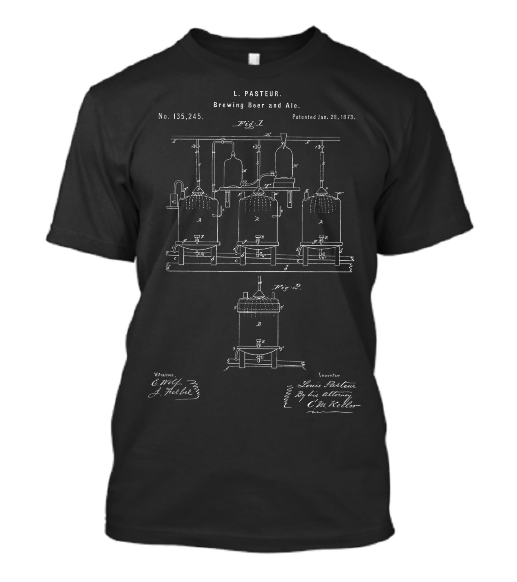 L. Pasteur Brewing Beer And Ale Patent Jan 28 1873 No 135245 T-Shirt