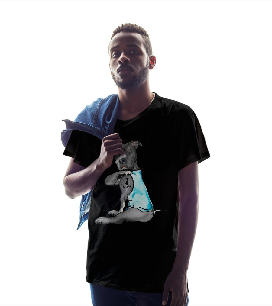 I Love Mom Pit Bull Tattoo T-Shirt
