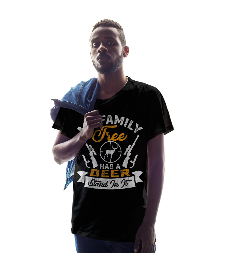 My Family Tree Has A Deer Stand In It Rifle Hunter Target T-Shirt