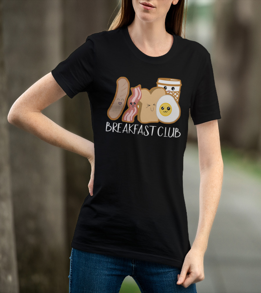 Kawaii Breakfast Club Funny Foodie Adorable Cartoon Food Faces T-Shirt
